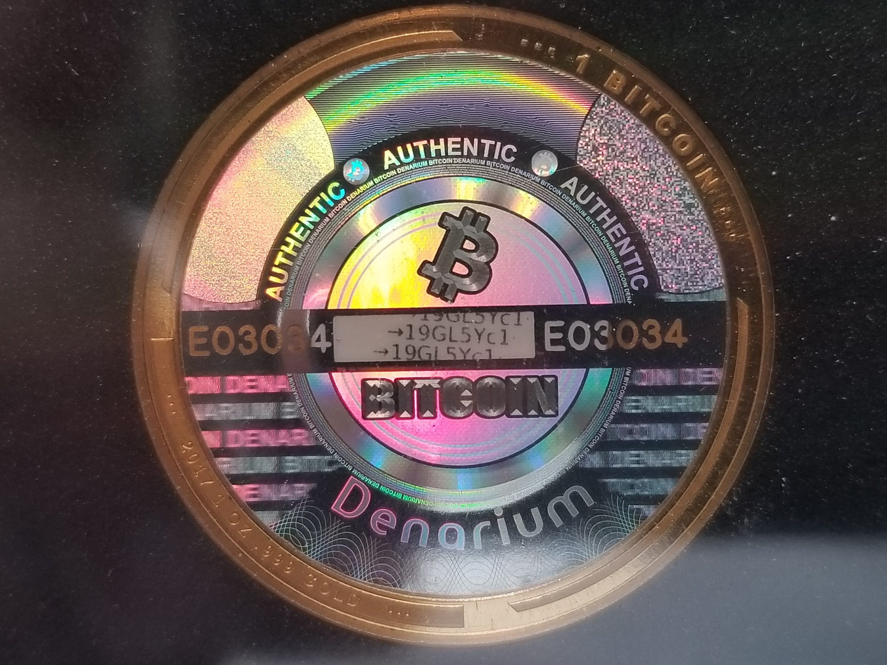 Denarium 1 BTC Gold Parity