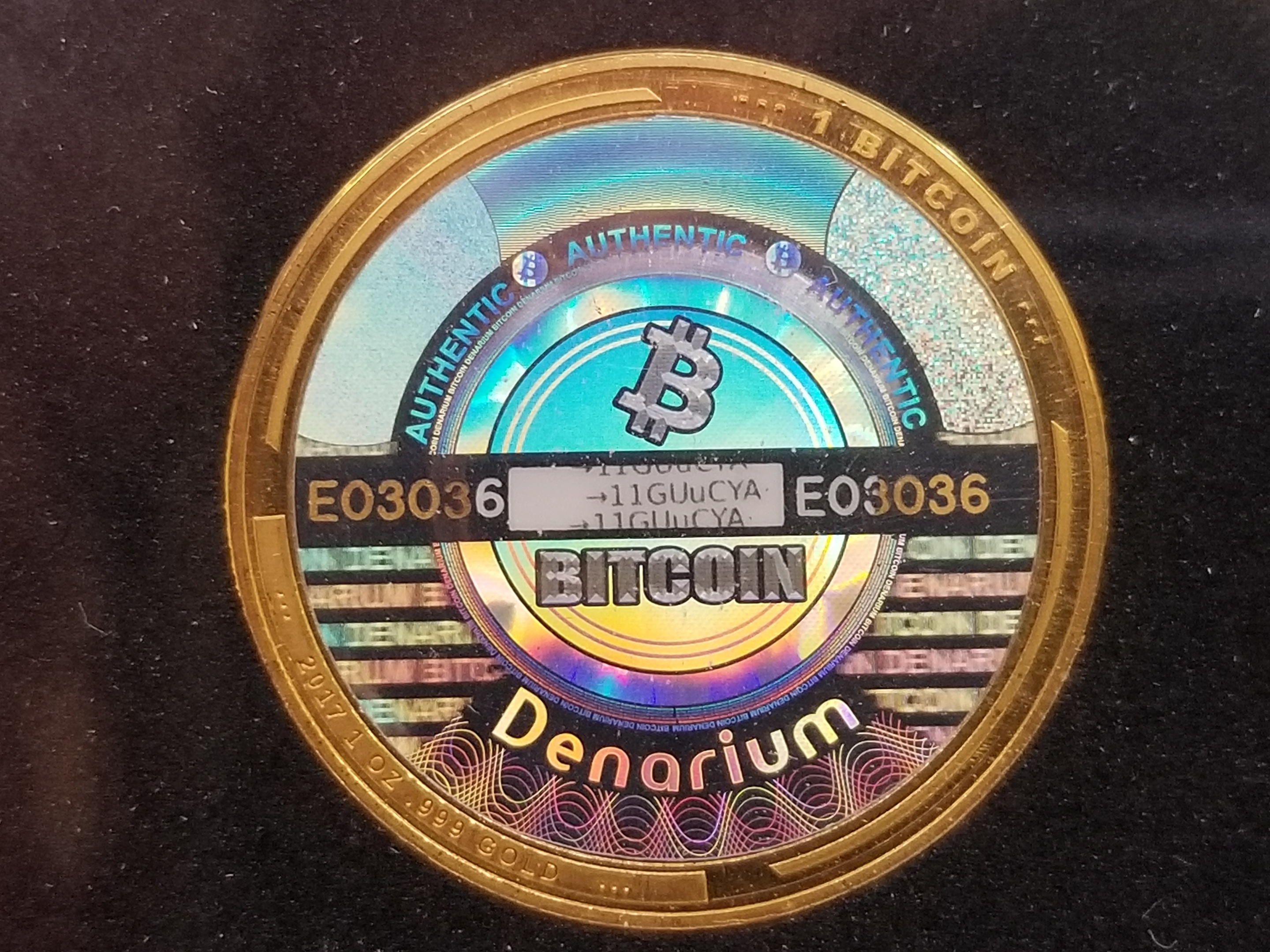 2017 Denarium 1 BTC Gold
